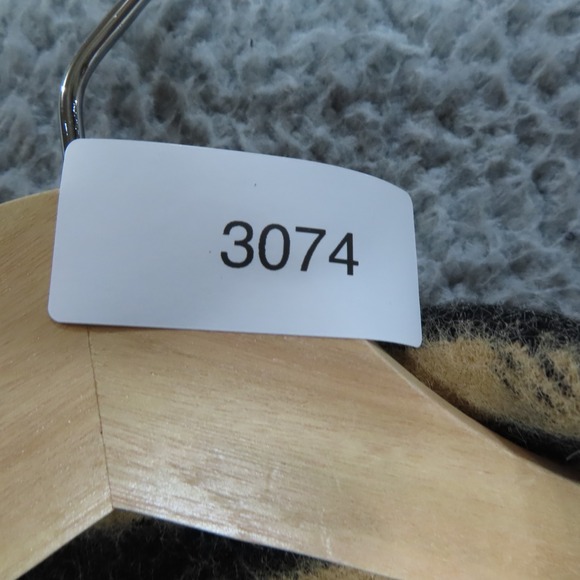 Cyrus Eyelash Long Coat Coatigan Large Tan Black Plaid Collared Long Sleeve NEW - Picture 11 of 11